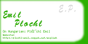 emil plochl business card